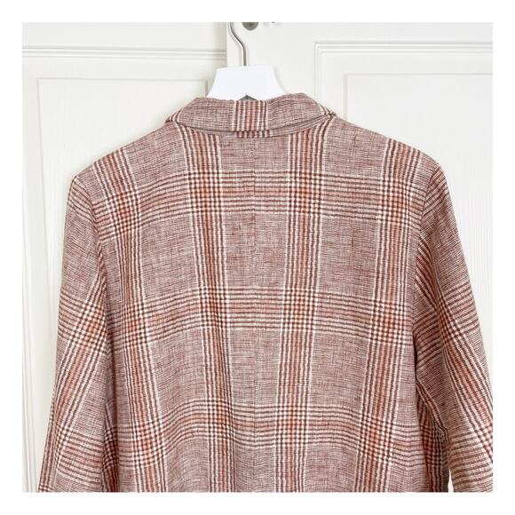 J. Jill Henna Plaid Relaxed Linen Boyfriend Blazer NWT - Picture 8 of 12